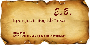 Eperjesi Boglárka névjegykártya